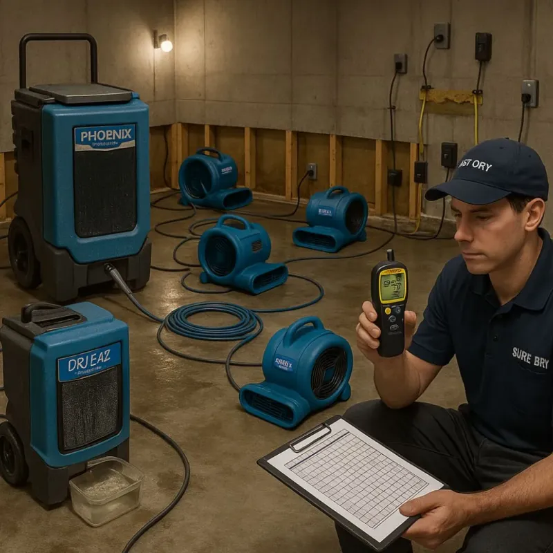 Structural Drying and Dehumidification process in Hyde, PA